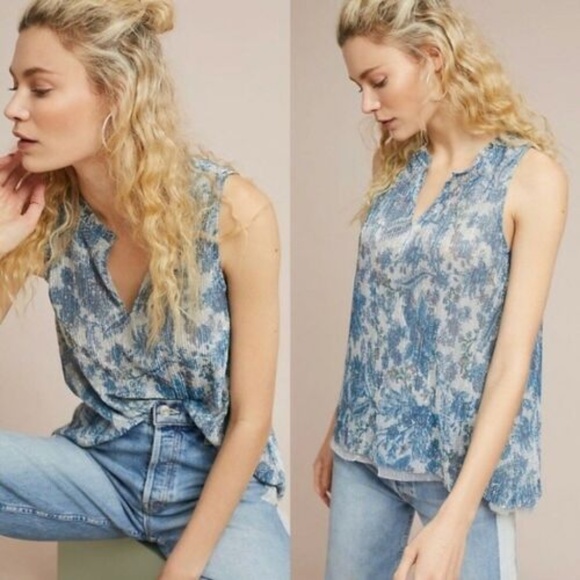 Anthropologie Tops - Vanessa Virginia | Grand Cayman Metallic Tank Top